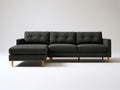 Ciemnoszara sofa narożna 3-osobowa z lewym szezlongiem 260 x 160 x 85 cm