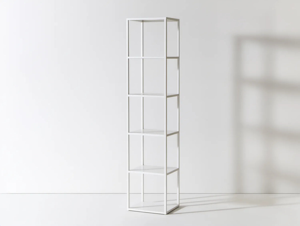 Biały stalowy regał 180 x 40 x 30 cm z 5 półkami