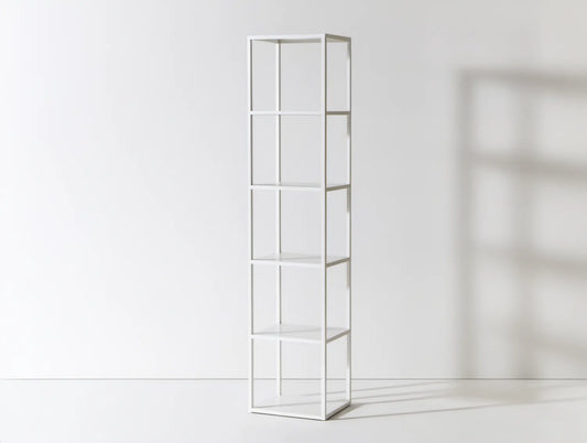 Biały stalowy regał 180 x 40 x 30 cm z 5 półkami