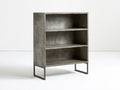 Regał industrialny szary betonowy/czarny z MDF i stali 80 x 35 x 120 cm