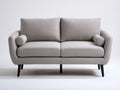 Jasnoszara sofa dwuosobowa z tkaniny poliestrowej 180 × 85 × 85 cm