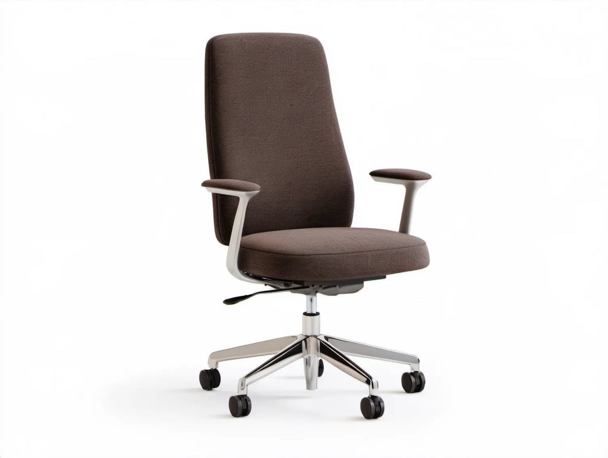Ergonomiczne krzesło biurowe obrotowe brązowe 66 x 65 x 112–122 cm
