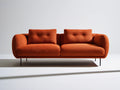 Dwuosobowa sofa z tapicerką sztruksową terakotowa 190 x 90 x 80 cm