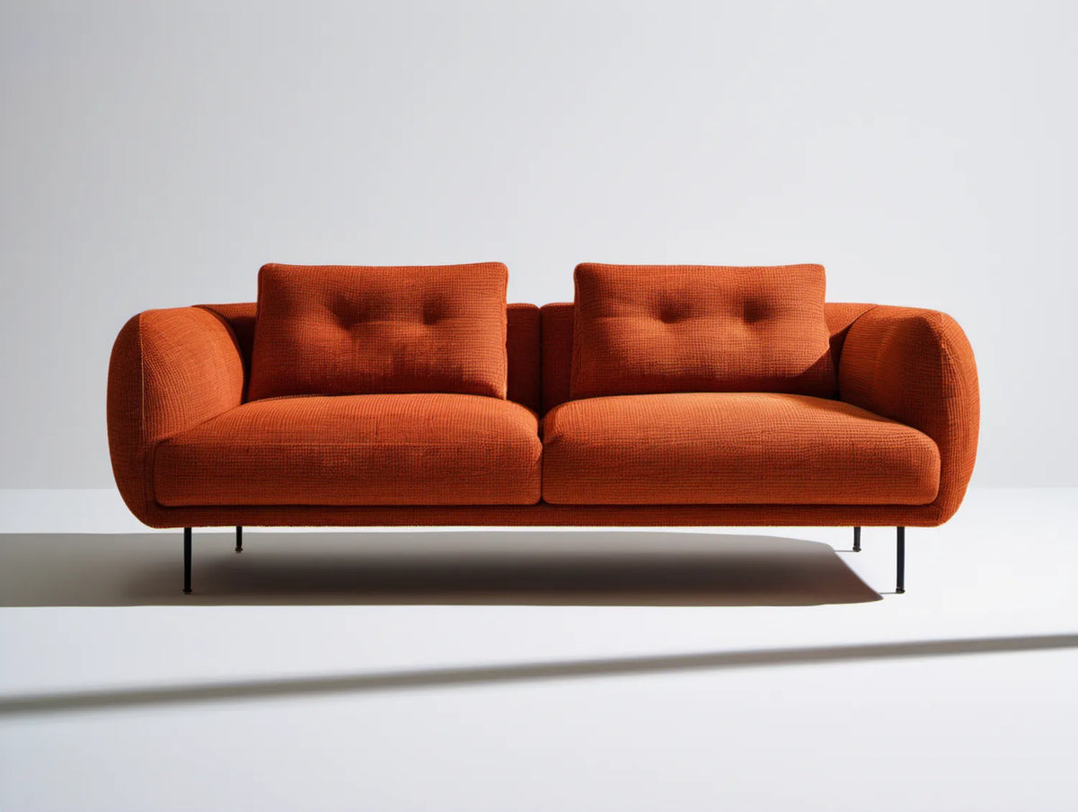 Dwuosobowa sofa z tapicerką sztruksową terakotowa 190 x 90 x 80 cm