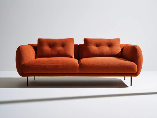 Dwuosobowa sofa z tapicerką sztruksową terakotowa 190 x 90 x 80 cm