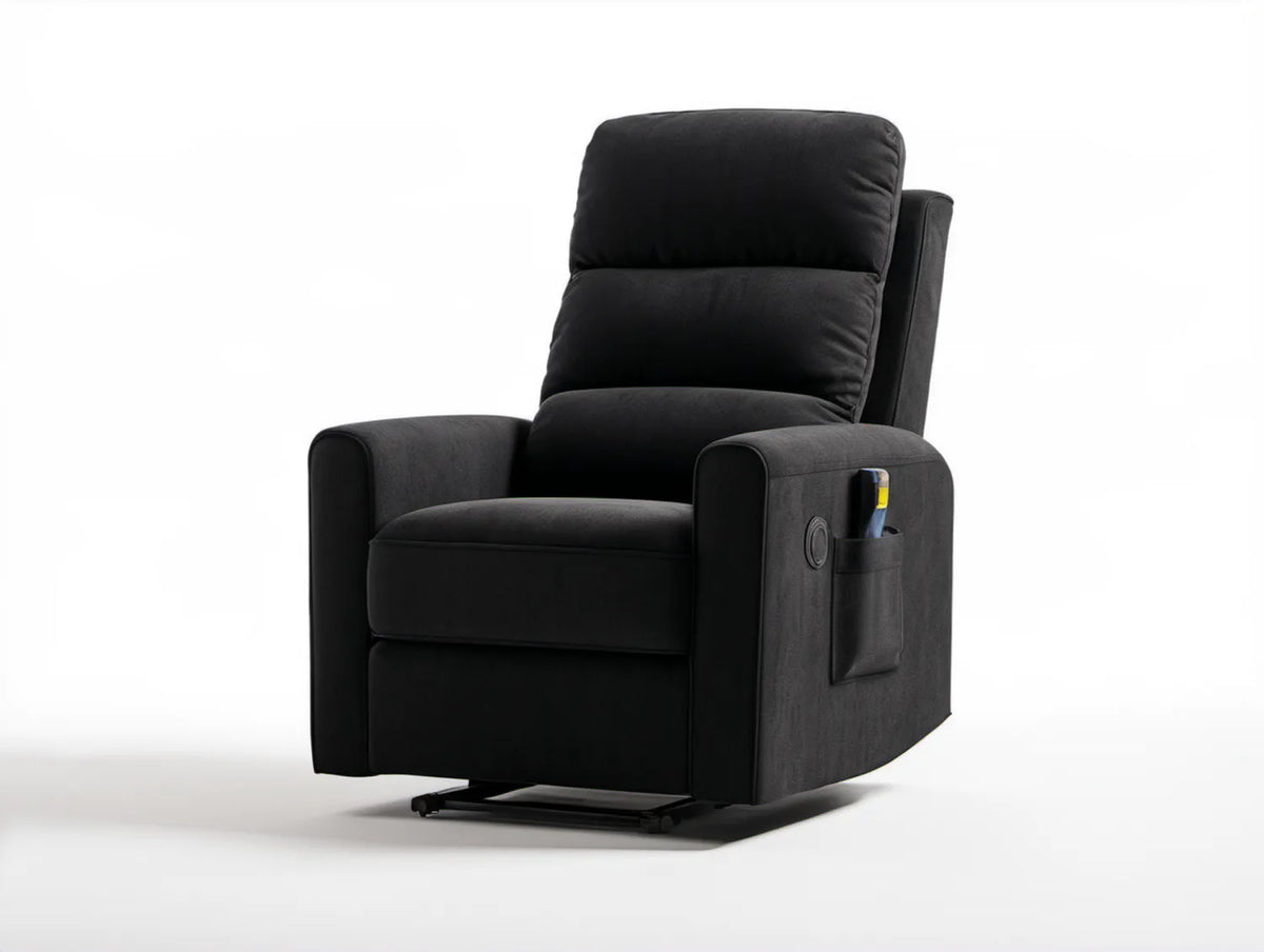 Elektryczny fotel rozkładany z mikrofibry Czarny 85 x 93 x 103 cm