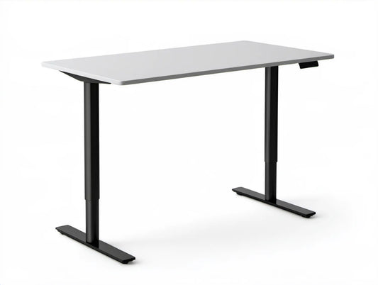 Elektrycznie regulowane biurko 120 x 60 cm, wysokość 72–120 cm, biało-czarne