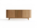 Kredens dębowy 4-drzwiowy z frezowanymi frontami, 180 × 45 × 80 cm